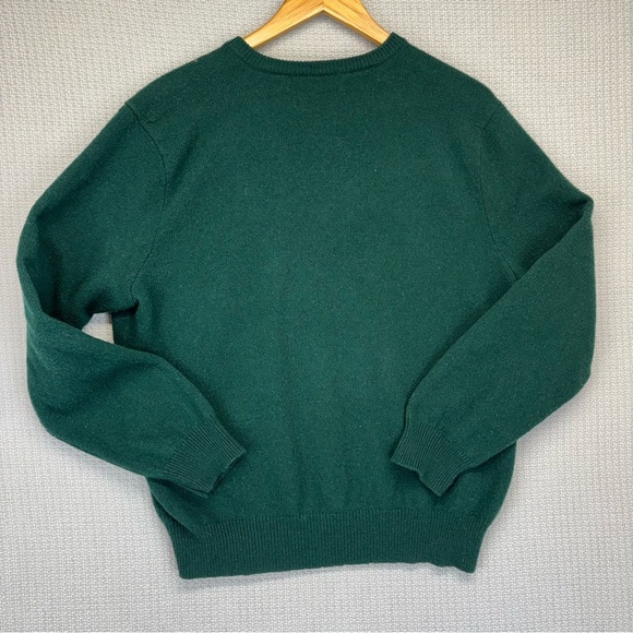 (2) Vtg Polo Ralph Lauren Sweater XL Mens Green/Gray Lambs Wool Pull Over V Neck - Picture 6 of 15